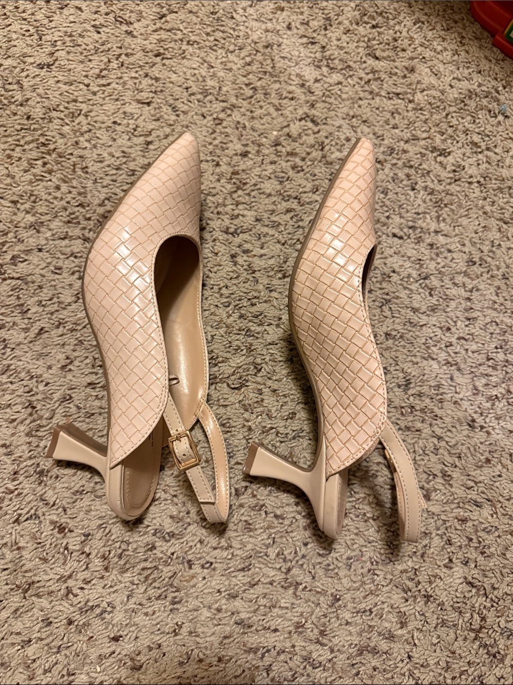 Impo Blush cream Woven Slingback Kitten Heel sz 8M - Picture 4 of 7
